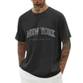 thumbnail image 2 of New York Graphic Tees for Men 2026 Summer Casual Short Raglan Sleeve Crewneck T Shirts Streetwear, 2 of 5