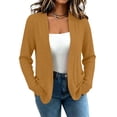 thumbnail image 4 of Hueook Cardigan for Women V Neck Long Sleeve Open Front Casual Knit Sweater with Pockets Orange S, 4 of 7