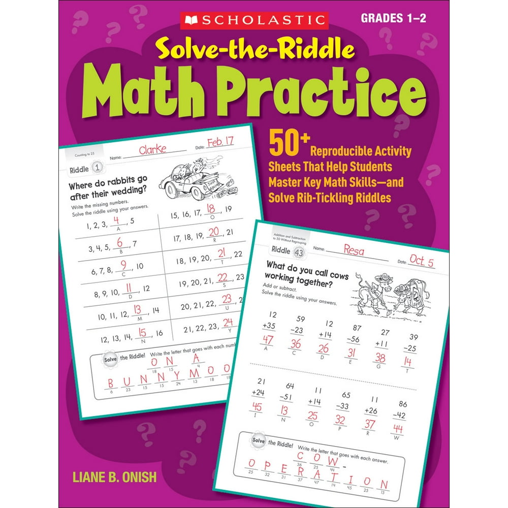 Solve-The-Riddle Math Practice, Grades 1-2 : 50+ Reproducible Activity