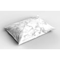 thumbnail image 2 of Ambesonne Marble Print Pillow Sham 2 Pack, Granite Nature Spots, 30"x20", Pale Grey Dust, 2 of 3