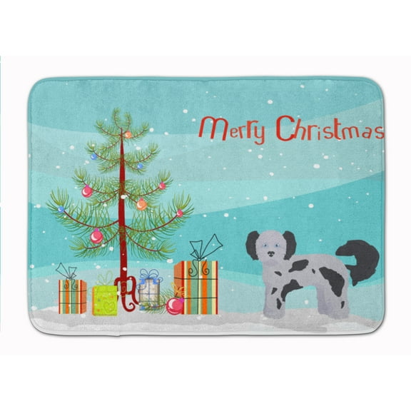 Shih Poo Christmas Tree Machine Washable Memory Foam Mat