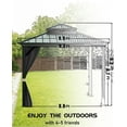 thumbnail image 2 of 10x10 Ft Hardtop Gazebo for All Weather, with Metal Double Roof, Aluminum Alloy Frame, Net, and Curtain, Heavy Duty Building for Patio, Deck, Backyard, Lawn, and Garden, 2 of 8