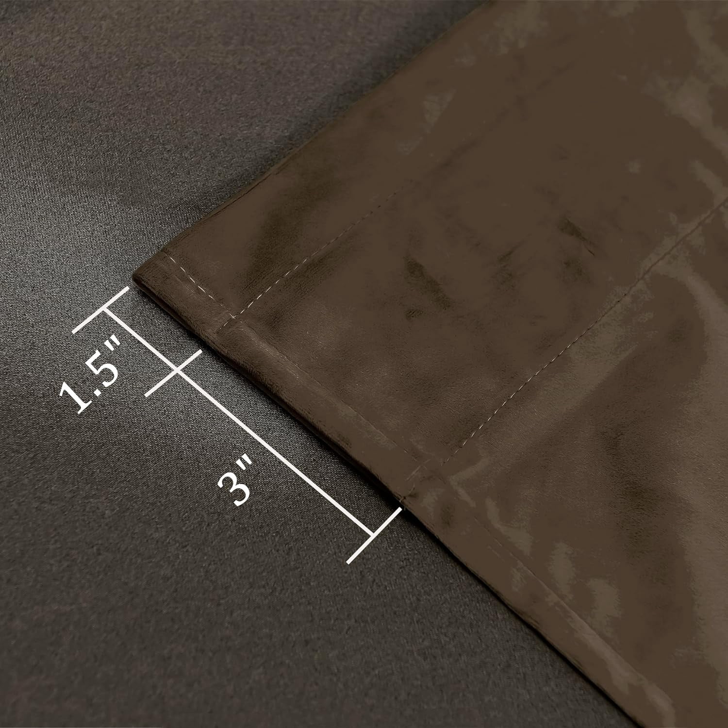 Hiasan Luxury Brown Velvet Curtain with Tiebacks-Blackout Curtains for Bedroom/Living Room, Rod Pocket, 52" x 84", Set of 2