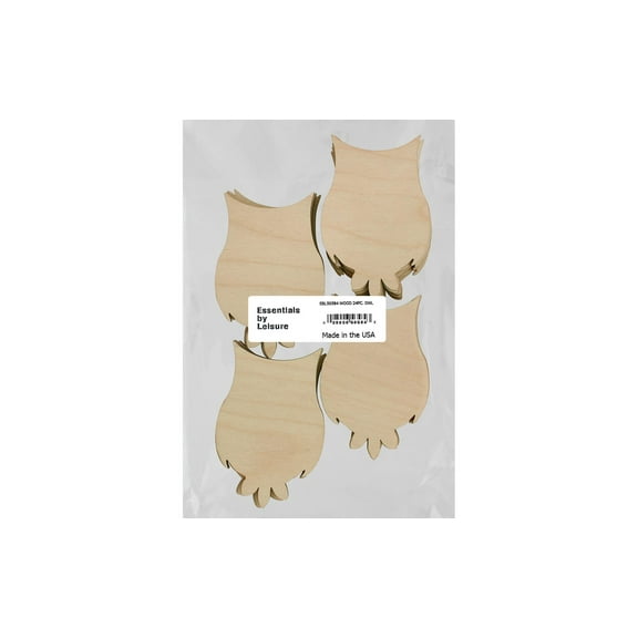 Essentials By Leisure Arts Arts Flat Wood Shape 24pc Owl