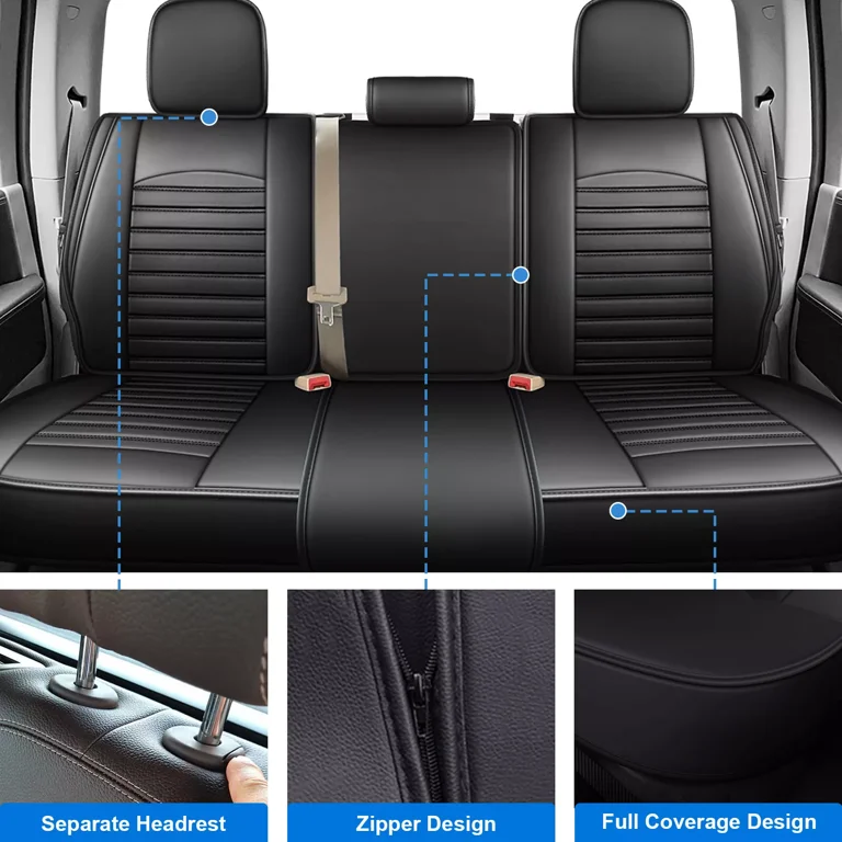 2010-2012 Dodge Ram 2500 Laramie Replacement Leather Seat Cover Passenger Side Lean Back Dark Gray Perforated