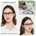 thumbnail image 3 of MARE AZZURO Reading Glasses 3.0 Women Trendy Round Readers 100 125 150 175 200 225 250 275 300 350 400 500 600 (Purple, 3.00) with Spring Hinge, Composite Lens, 3 of 7