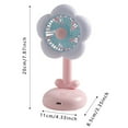 thumbnail image 2 of BotaniNest Personal Handheld Fan Desktop Mini USB Rechargeable Fan With LED Light Cute Flower Shaped Small Fan Adjustable 2 Speed Low Noise Personal Held Fans For Outdoor Travel Camping, 2 of 3