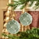 thumbnail image 5 of Adorno navideño verde menta con purpurina • Decoración navideña de espuma colgante • Decoración de árbol de Navidad reutilizable | Diseño único de hoja, lágrima, perla, bola de purpurina • 12x7,5cm, 5 of 6