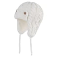thumbnail image 2 of Cethrio Winter Hats for Boys, Scretch Knit Warm Ear Flap Kids Beanies White Size 0-1 T, 2 of 4