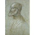 thumbnail image 2 of Vittore Carpaccio 11x14 Gold Ornate Wood Frame and Double Matted Museum Art Print Titled - Head of Bearded Man Wearing a Cap, in Profile to the Left (1460-1499), 2 of 4