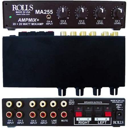 UPC: 0675889025507 | Rolls MA255 Stereo 20w Mixer Amp 4 Rca