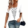 thumbnail image 2 of XYAIYT Women's T-Shirts Round Neck 2 In 1 Tops for Women Casual Polka Dot Printed Summer Short Sleeve Blouses, 2 of 5