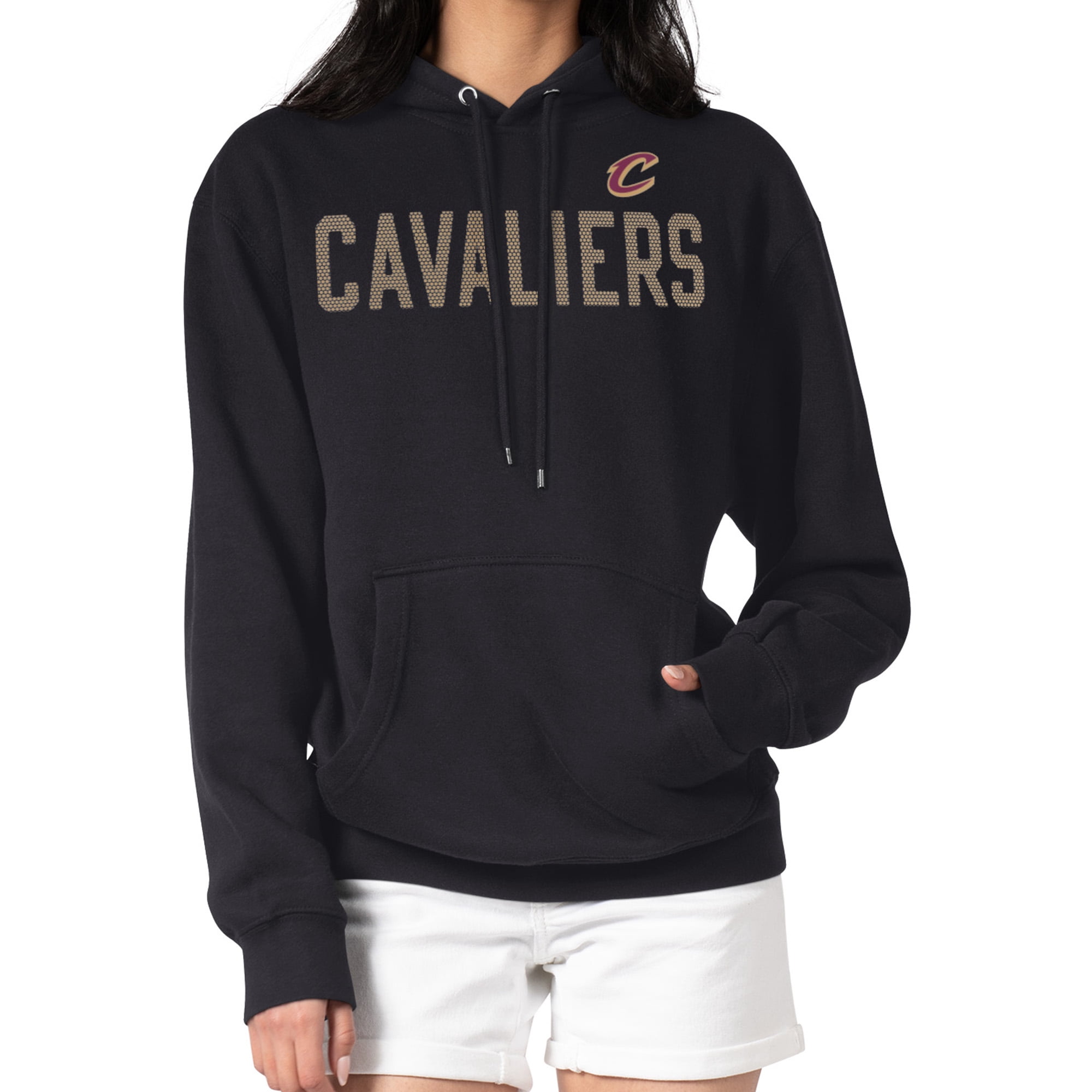 Women's G-III 4Her by Carl Banks Black Cleveland Cavaliers Dot Print Pullover Hoodie