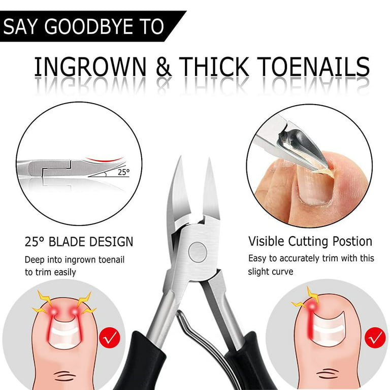 Heavy Duty Toenail Clippers for Seniors Thick Toenails Nail Clippers for  Men and Women with Anti Slip Handle Toe Nail Clippers for Thick Toenails  and Ingrown Nails with Nail File and Pick