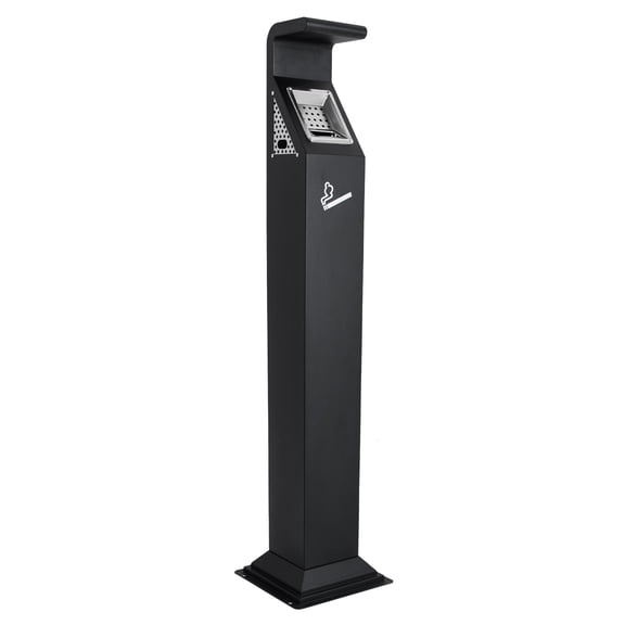 46.45" Height Trash Can Cigarette Ashtray for Outside Commercial Outdoor Standing Ashtray for Home Hotel Lobbies,Restaurants,Banquet Halls - Black