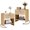 D Natural-set of 2, variant on YOCWO Nightstand with Charging Station for Bedroom, Linen Bedside Table with Drawers, Walnut