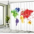 thumbnail image 5 of Ambesonne Map Shower Curtain, World Map Art, 69"Wx75"L, Red Purple and Yellow, 5 of 5