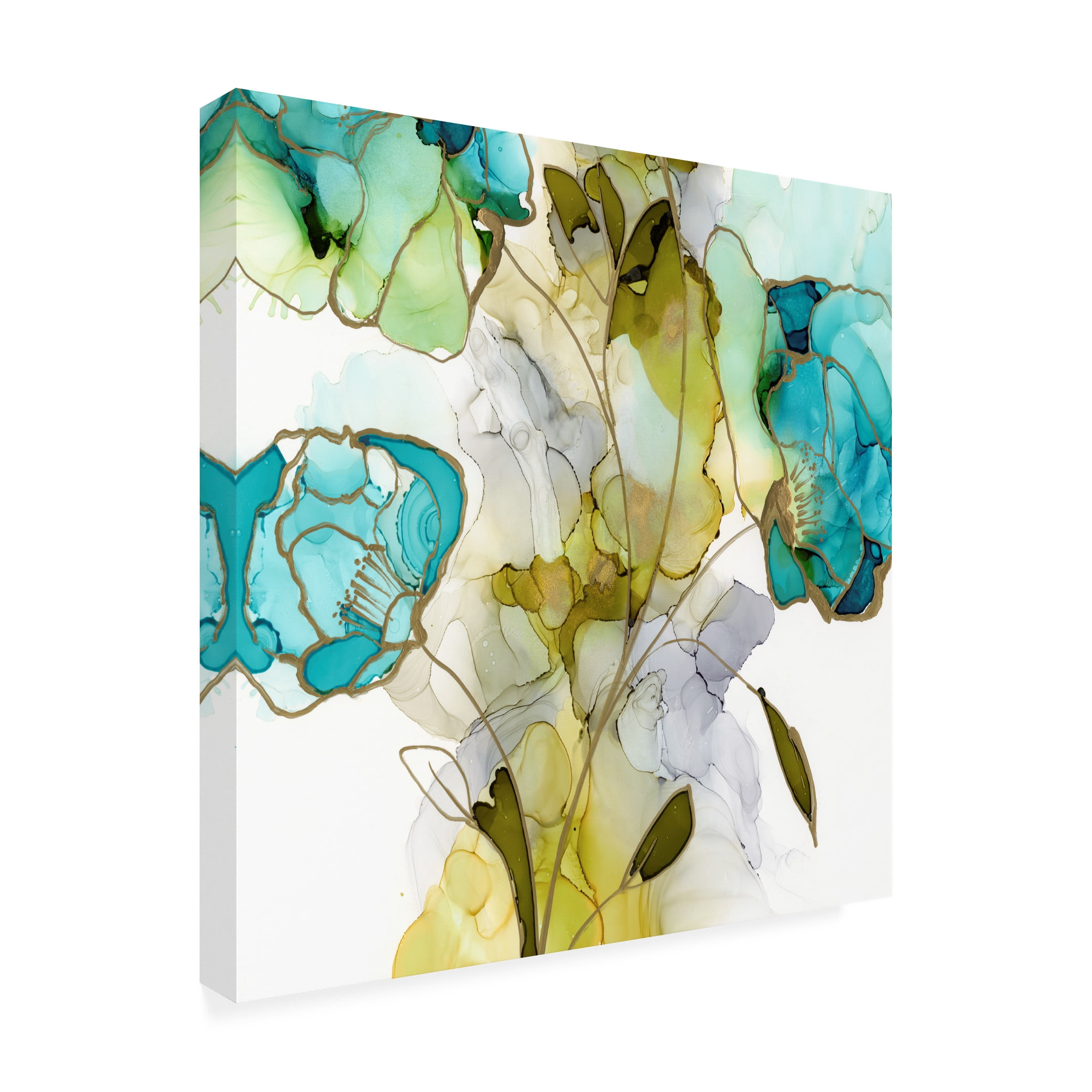 Jennifer Goldberger 'Flower Facets V' Canvas Art
