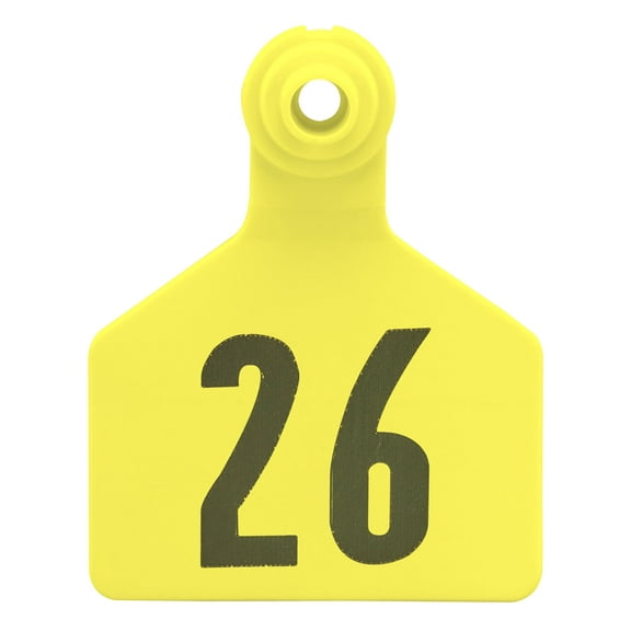 Stockman 2-Piece Calf Numbered Tags, Yellow Number: 51-75