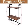 thumbnail image 6 of MIDOQIN Industrial Pipe Shelf Wood Floating Shelves,Wall Display Bookshelf, Storage Rack, 6 of 9
