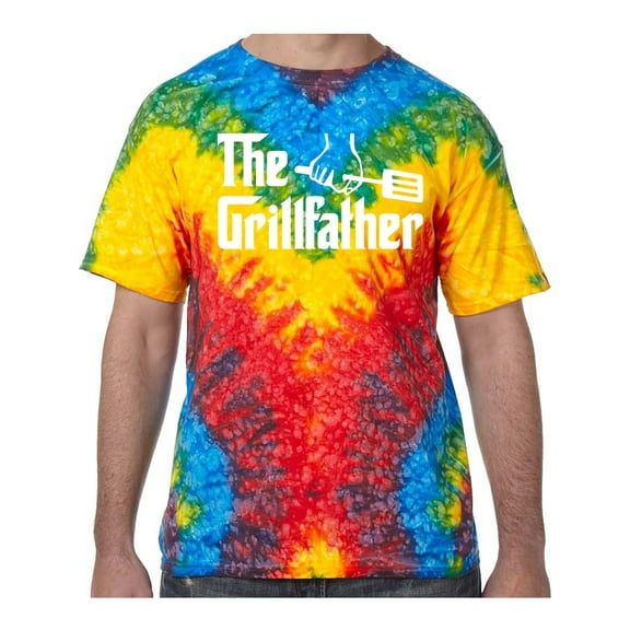 The Grillfather (white ink) Tie Dye Tee Shirt - Woodstock, 2XL