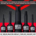 thumbnail image 4 of Juego de enchufes Impact Torx Aiourx 1/2 Drive, 10 piezas, T25-T80, 4 of 6