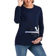 thumbnail image 2 of EGNMCR Blouse pour Enfants, Blouse et Chemise à Manches Longues à Col Rabattu en Coton, Col Rond, Manches Longues, Couleur Unie, Haut Imprimé pour Bébé, Blouse pour Femmes Enceintes, 2 of 7