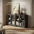 thumbnail image 3 of BELLEZE Sideboard Buffet Cabinet, Modern Wood Glass-Buffet-Sideboard with Storage, Console Table for Kitchen, Dinning Room, Living Room, Hallway, or Entrance - Brixston (Brown), 3 of 7