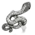 thumbnail image 1 of Alamode 3W236-9 Women Rhodium Brass Ring with Top Grade Crystal in Jet - Size 9, 1 of 1