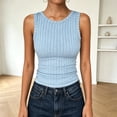 thumbnail image 2 of GUACER Women's Ribbed Knit Tank Tops, Crew Neck Sleeveless Loose Cami Top, Casual Basic Camisole, 2 of 5