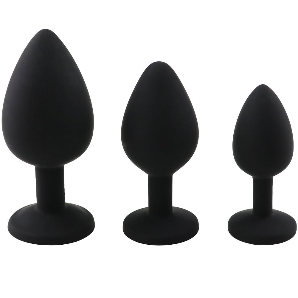 Black Silicone Anal Butt Plug Sex Toy Adult Smallmediumlarge Beginner Trainers 9430