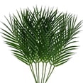 thumbnail image 1 of 8 piezas artificiales de hojas de palma de Areca, tallos verdes, hojas de palmera tropical, plantas, hojas de imitación para arreglos florales del Domingo de Ramos, fiesta de boda en la playa de Luau, 1 of 6