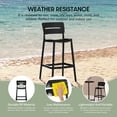 thumbnail image 5 of WestinTrends Playa Stackable Polypropylene Resin Plastic Outdoor Patio Bar Stools (Set of 2), Black, 5 of 16