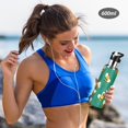 thumbnail image 5 of Yayeee 20oz Insulated Water Bottle Double Wall Stainless Steel with Flip Straw Lid, Green Cartoon Bee Pattern, 5 of 7