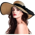 thumbnail image 3 of Women Wide Brim Straw Beach Hats UV Protection Ladies Straw Hats Summer Sun Hats, 3 of 7