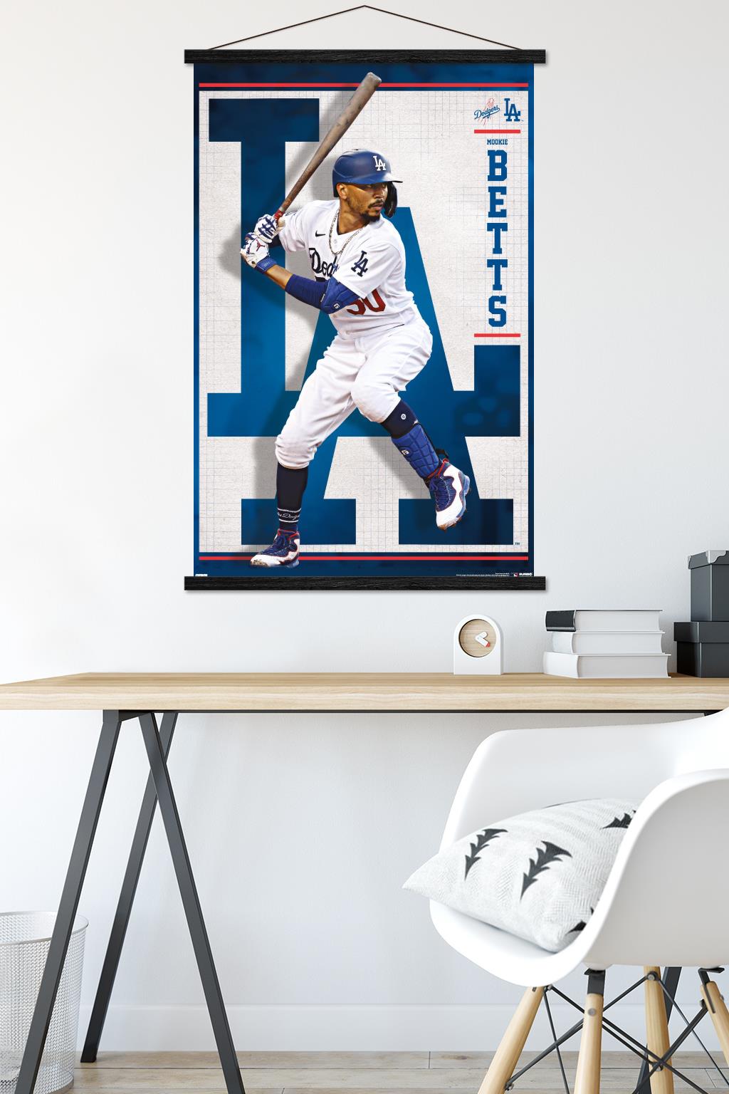 MLB Los Angeles Dodgers - Mookie Betts 22 Wall Poster with Magnetic Frame, 22.375" x 34"