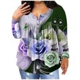 thumbnail image 2 of Ichuanyi liquidación de túnicas de talla grande para mujeres camisas de impresión de impresión Flowy verano botones plisados túnicas ICHUANYI WER202308216986, 2 of 6