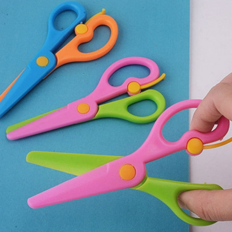 Channie's Safety Scissors for Small Hands (Ages 3-5) - Kid-Safe Plastic Training Scissors for Preschoolers, Child Hand-eye Coordination Development
