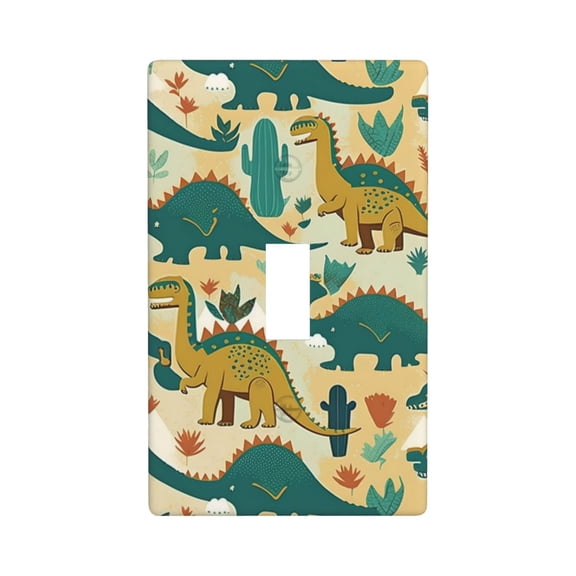 1-Gang Toggle Wall Plate Single Light Switch Cover - dinosaur Dino cute