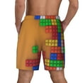 thumbnail image 4 of Goofa Colorful Building Blocks A Printed Men's Swim Trunks Board Shorts Quick Dry Mens Swimming Trunks with Compression Liner,Breathable Fit Hawaii Beach Shorts-XX-Large, 4 of 9