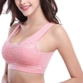 thumbnail image 1 of Womens Wireless Seamless Lace Bras Top with Front Lace Cover Sports Bra, 1 of 3
