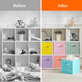 thumbnail image 4 of WERSEON 6 Pack Cube Storage Bins, 11 Inch Sturdy Collapsible Fabric Storage Cubes for Organizing Closet, Toys, Books,Storage Baskets for Shelves, Kids Room, 4 of 10