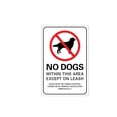 thumbnail image 1 of Señal de advertencia: No hay perros en esta área excepto con correa, 1 of 1