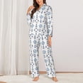 thumbnail image 2 of Daiia Sea Vacations for Women's Long-Sleeved Pajama Set – Soft & Comfortable Sleepwear Button-Up Pajamas Cozy Lounge Wear-Large, 2 of 7