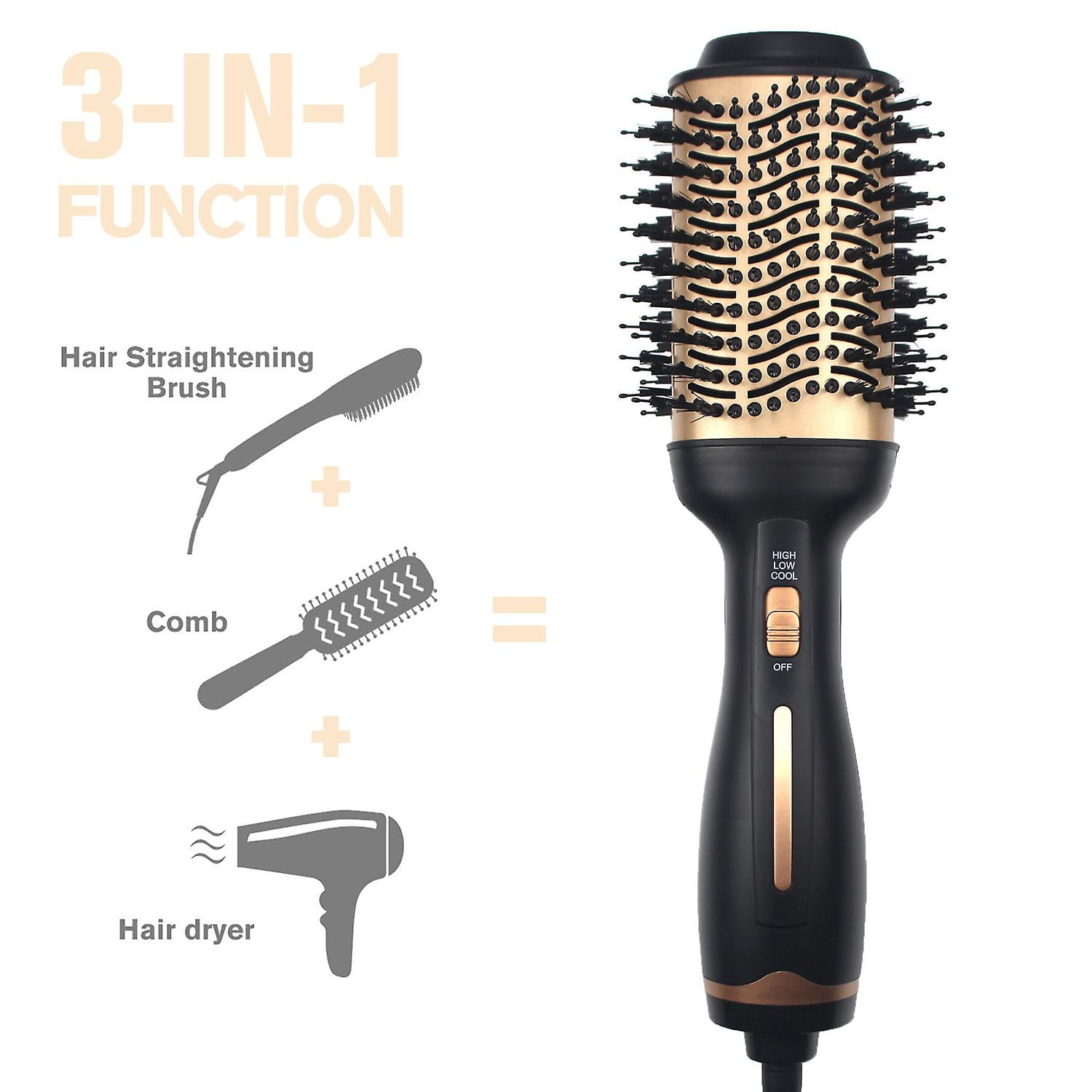 Hot Air Brush One step Hair Dryer Brush Styler Hair Dryer Volumizer Us Plug