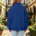 thumbnail image 6 of Children Pockets Sweatshirt Solid Color Winter Long Sleeve Sweatshirt for Boys Girls, 6 of 8