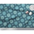 thumbnail image 3 of Soimoi Blue Japan Crepe Satin Fabric Blue Mandala Print Fabric by the Yard 42 Inch Wide, 3 of 3