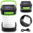 thumbnail image 1 of Linterna de camping, luces LED solares y recargables por USB, luces portátiles plegables para tienda de campaña, camping y senderismo., 1 of 5