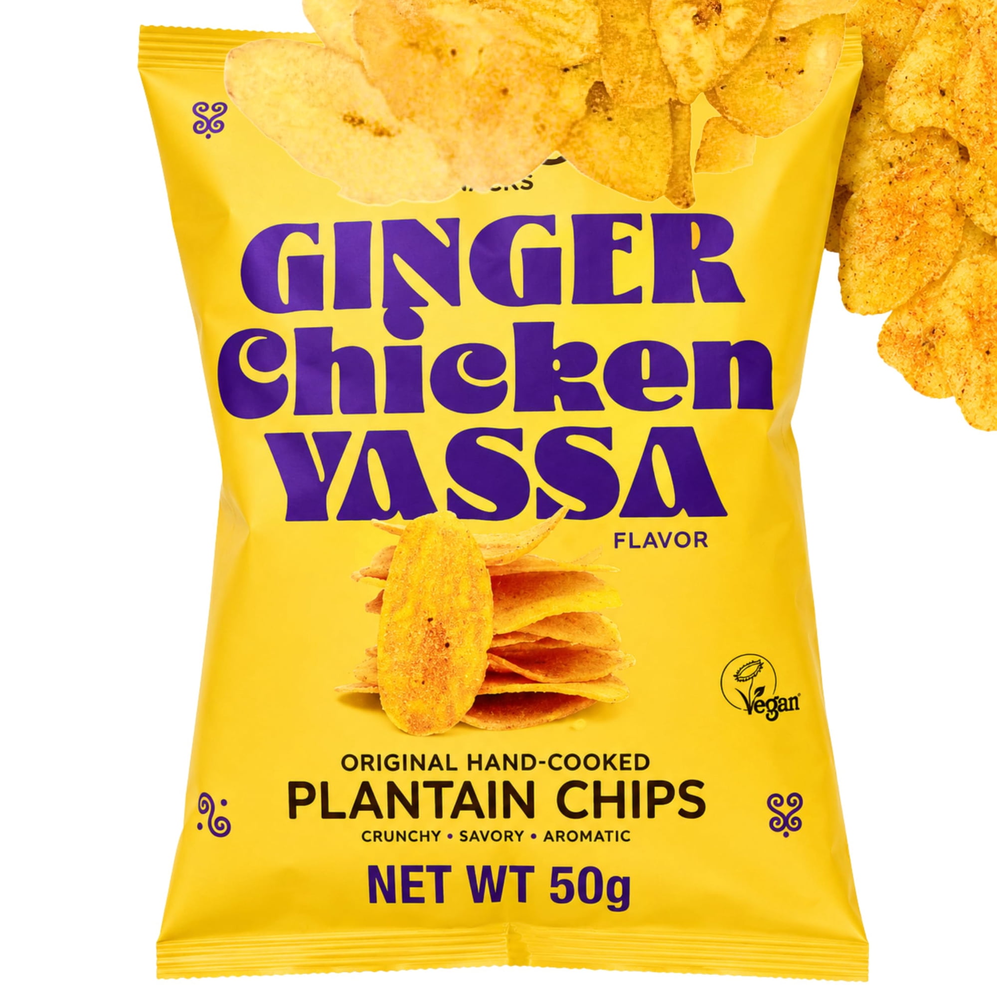 African Delights Ginger Chicken Yassa Plantain Chips, Pack of 3 (50g Each)