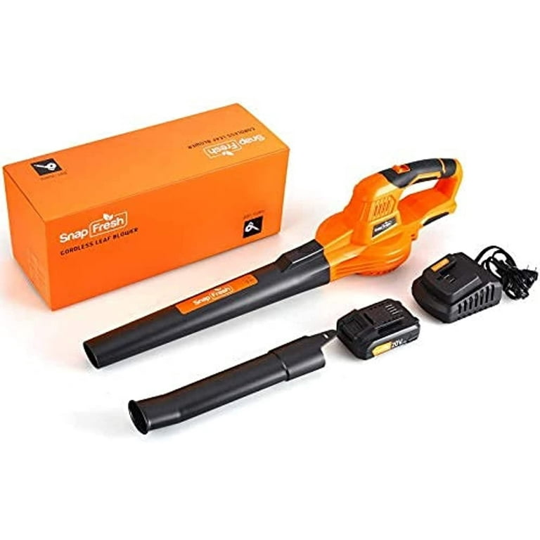 Cordless Leaf Blower - 20V, 2.0Ah, Li-ion Battery – SnapFresh Orange